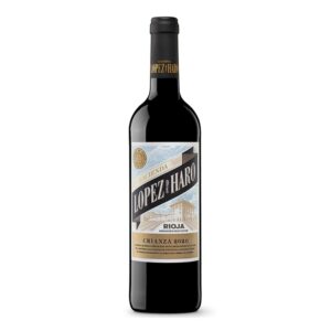 Botella de Hacienda López de Haro Crianza 2022, vino tinto D.O. Rioja